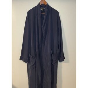 Britches Of Georgetowne 100% Silk Navy Robe Gown Men Size Large Old Money